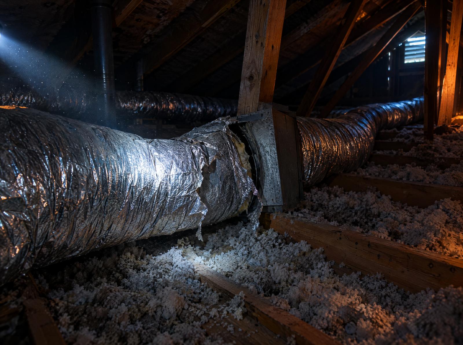 Attic ductwork and insulation